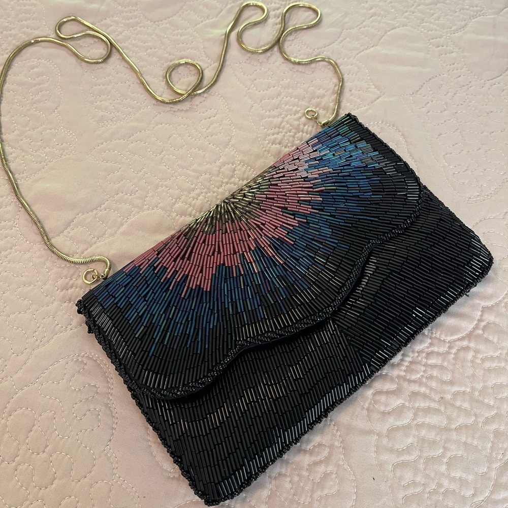La Regale beaded purse with detached strap